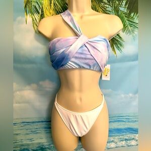 Pastel Bikini Top by Shade & Shore, white Bikini bottoms by wild fable
Size Med
